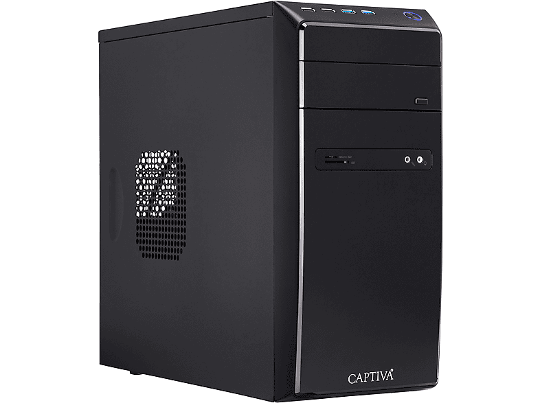 Mini PC | CAPTIVA Power Starter R64-121, AMD Ryzen 5 5600G, 6 Núcleos, 16 GB RAM, 500 GB SSD, Radeon™ Onboard Graphics, FreeDOS (Sin sistema operativo), Negro