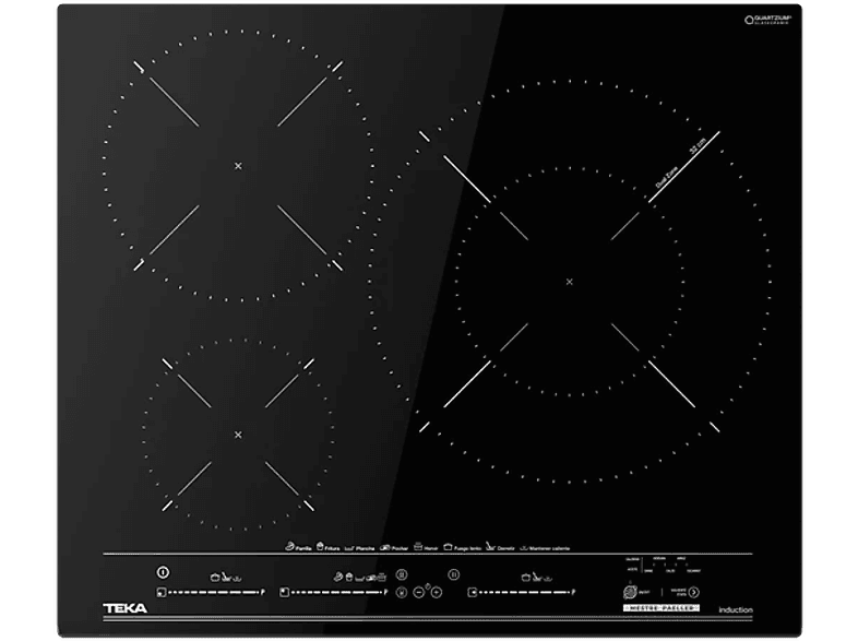 Placa inducción | Teka MestrePaeller IZC 63632 MPT, 3 zonas, Zona grande 32 cm, 60 cm, Touch Control Multislider, Negro