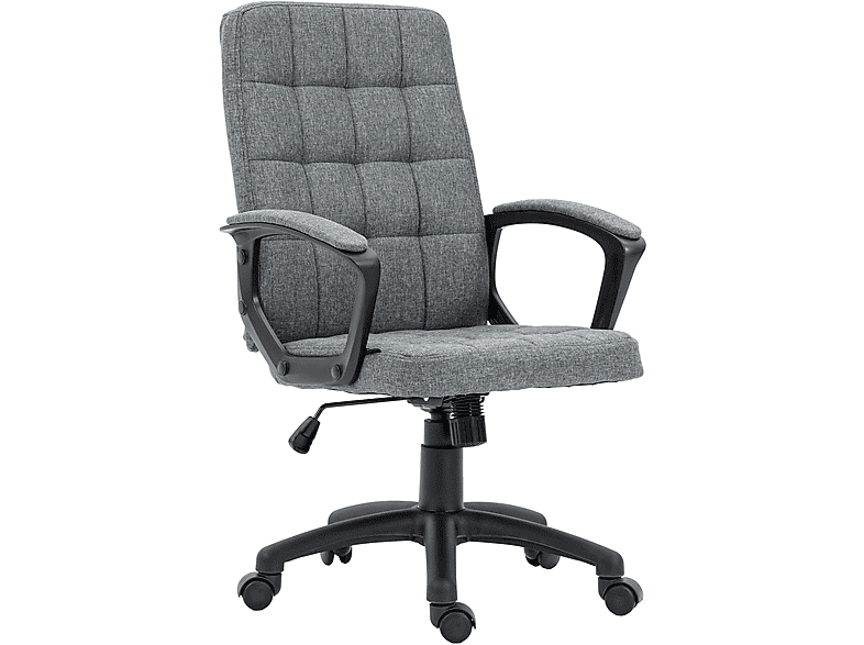 Silla de oficina | Giratorio, Altura Ajustable, Reposabrazos, Estilo Moderno, Carga 120 kg VINSETTO, Gris 