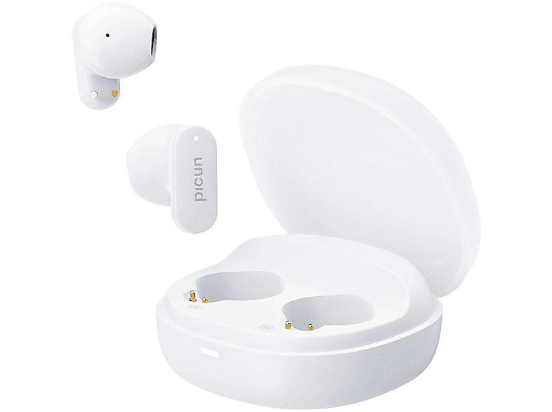 Auriculares inalámbricos | Auriculares Bluetooth Inalámbricos Half In Ear Auriculares Deportivos Impermeables de Larga Duración BYTELIKE, Intraurales, Bluetooth, blanco 