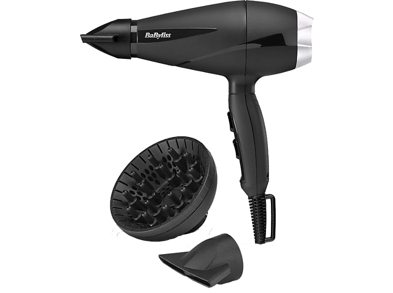 Secador | BaByliss Style Pro 2100 6710DE, 2100W, 3 temperaturas, 2 velocidades, Difusor incluido, Negro