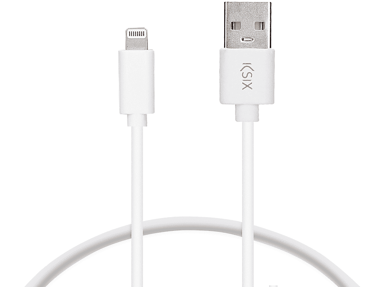 Cable USB | KSIX B0914Cu01, USB 2.0, Lightning, Blanco