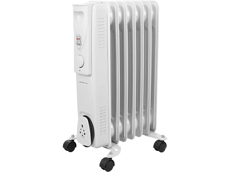 Convector | EMERIO HO-124421, Radiador de Aceite 7 Elementos, 3 Niveles de Potencia, Regulador Temperatura Termostato,, 1500 W, Blanco 