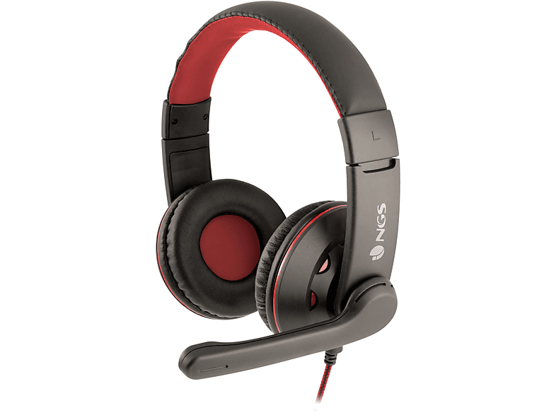 Auriculares de oficina | NGS VOX420DJ, Circumaurales, Negro/Rojo