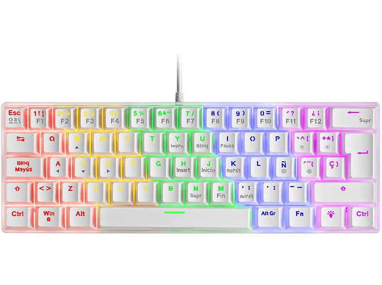 Teclado gaming | MARS GAMING MK60WBRES, USB, Teclas iluminadas, Not available 