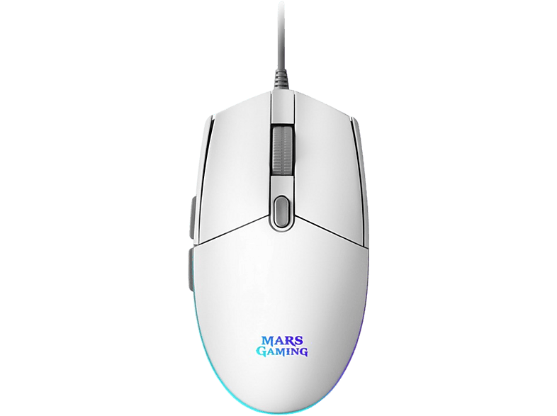 Ratón gaming | MARS GAMING MMG RGB 3200DPI, Por cable, Blanco