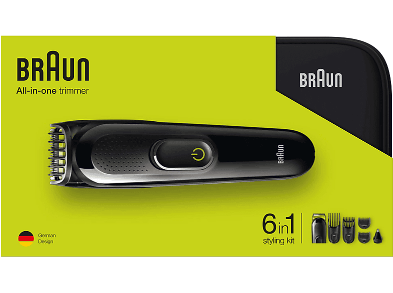 Recortadora de barba y cuerpo | BRAUN BRAUN MGK3921 RECORTADORA DE BARBA Y CUERPO DE MÁXIMA PRECISIÓN KIT 5 ACCESORIOS, NEGRO 