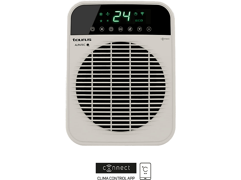 Calefactor | ‎Taurus Factor Connect, 2000W, WiFi, Cerámico, 2 niveles, 20 m², Termostato, Blanco