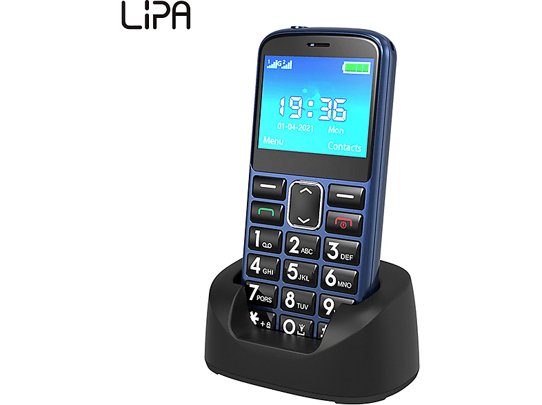 Móvil básico | LIPA F70 4G mayores, Azul, 128 MB, 1000 mAh