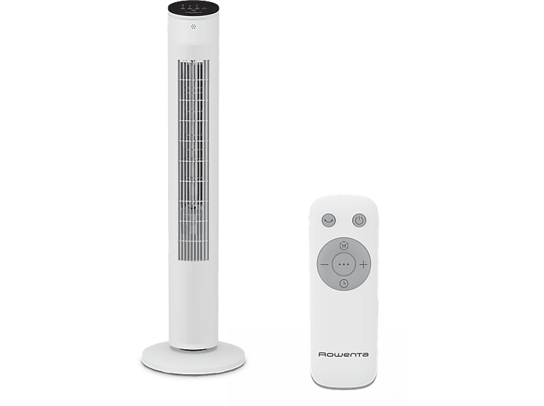 Ventilador de torre | Rowenta Eole Ultra VU6871F0, 40 W, 193.8 m³/h, 52 dB, Oscilación 60 º, 3 vel., 2 modos., Control remoto,Temporizador, Blanco