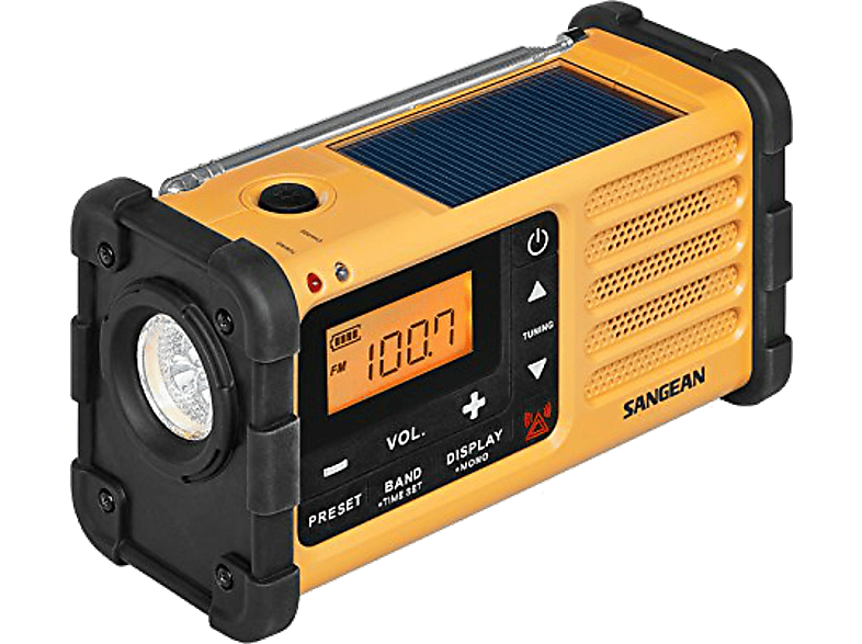 Radio portátil | Sangean MMR-88, FM, AM, Emergencia, Manivela, Solar, USB