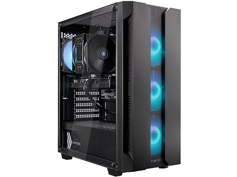 PC gaming | CAPTIVA Highend Gaming R73-867, AMD Ryzen 9 5900X, 12 Núcleos, 32 GB RAM, 2 TB SSD, GeForce RTX™ 4070, FreeDOS (Sin sistema operativo), Sin sistema operativo, Negro 