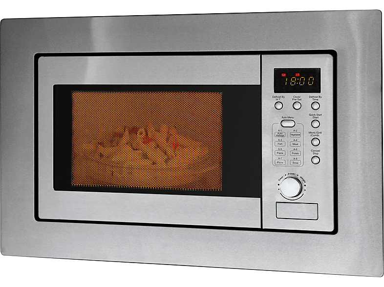 Microondas integrable | BOMANN 622151, 800 W, 5 potencia, 20 l, Inox 