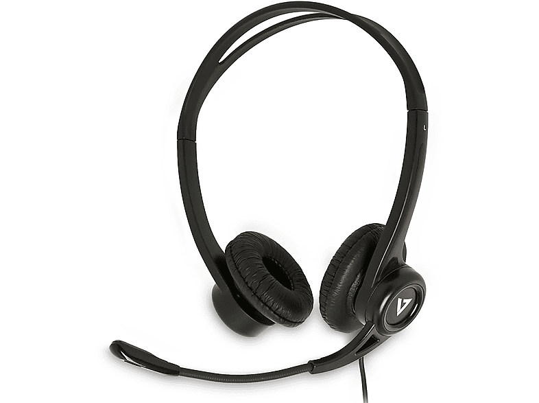 Auriculares de oficina | V7 HU311-2EP, Circumaurales, Negro