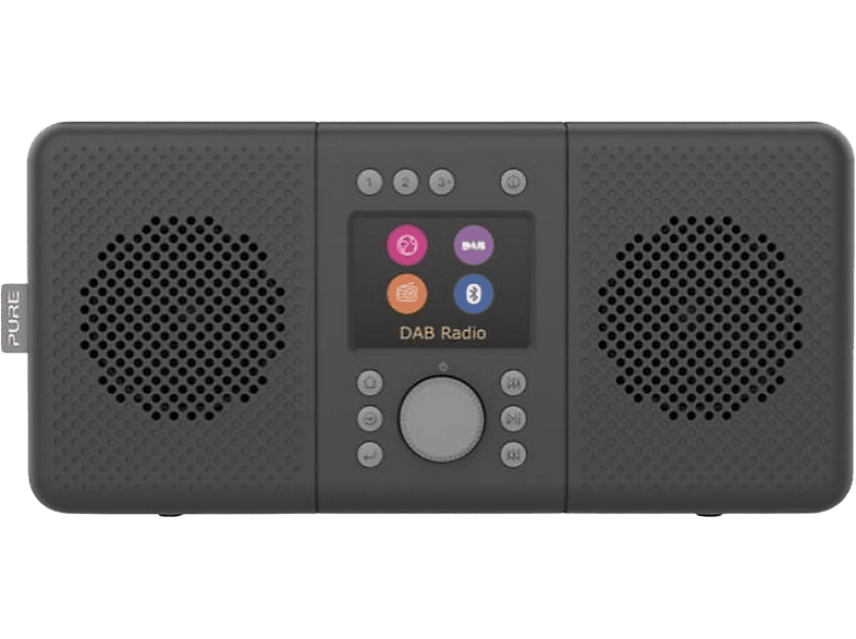 Radio portátil | Pure AV Elan Connect+, AUX, Bluetooth, DAB+, Internet radio, FM, Wi-Fi, Alarma, Negro carbón