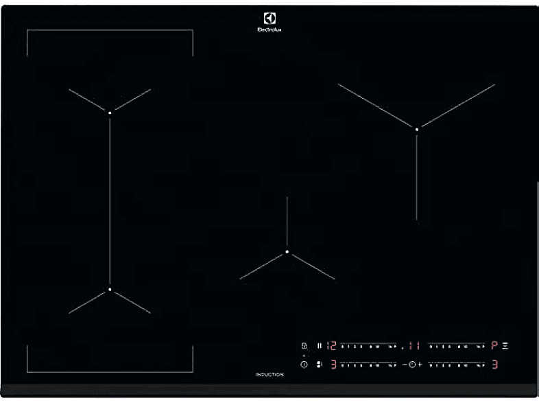 Placa de inducción | ELECTROLUX 308668162, 4 Fuegos zonas, 710 mm, Negro 