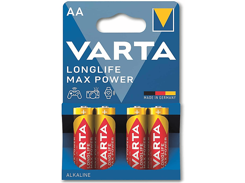 PILA | VARTA Pila alcalina LongLife Max Power LR6 AA (blíster 4 pilas) 