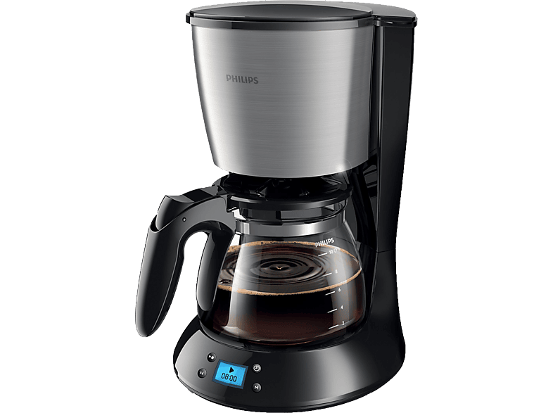 Cafetera de goteo | PHILIPS HD7459/20, 1000 W, 1,2 l, 15 tazas, Negro, Metálico