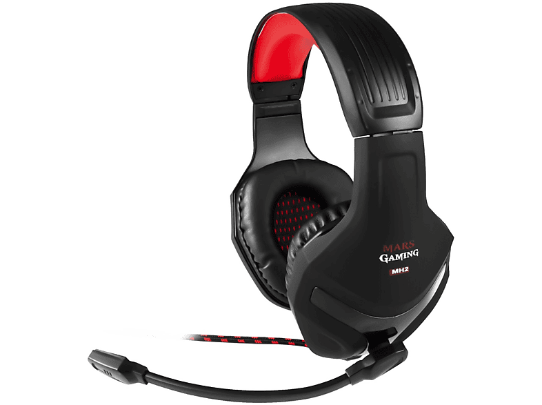 Auriculares | MARS GAMING MH2, Circumaurales, Negro/Rojo 