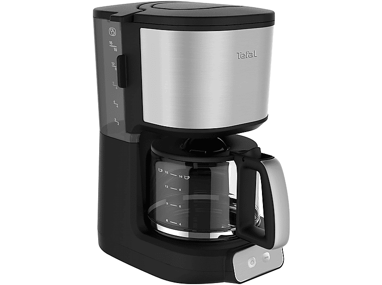 Cafetera de goteo | TEFAL 302581090, 1000 W, 1,25 l, 15 tazas, Inox