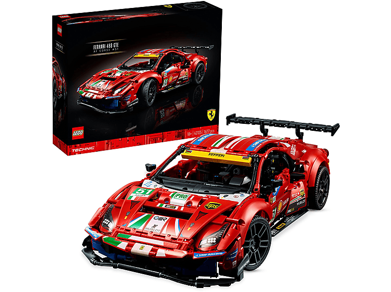 Juego de construcción | Technic 42125 Ferrari 488 GTE “AF Corse #51” LEGO, Desde 18 años, pvc_plastico, LEGO Technic 