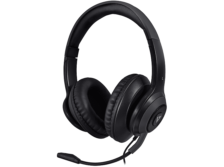 Auriculares de oficina | V7 HC701, Circumaurales, Negro