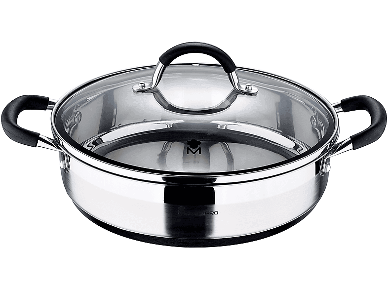 Cacerola Baja 28X7Cm 3.8L Acero Inoxidable Ind C/T Foodies Mp | MASTERPRO BGMP-1503-BK