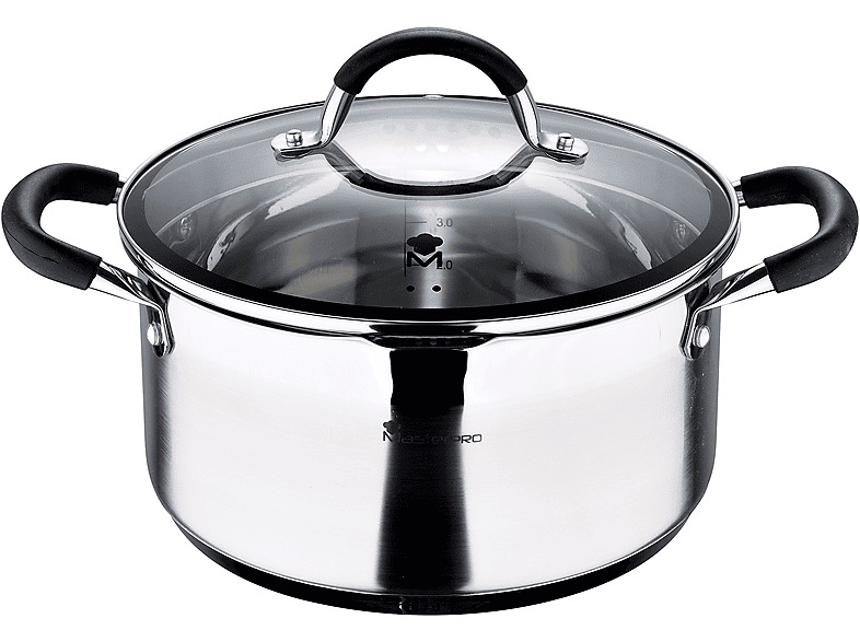 Cacerola 24X12Cm 5L Acero Inoxidable Ind C/T Foodies Mp | MASTERPRO BGMP-1502-BK