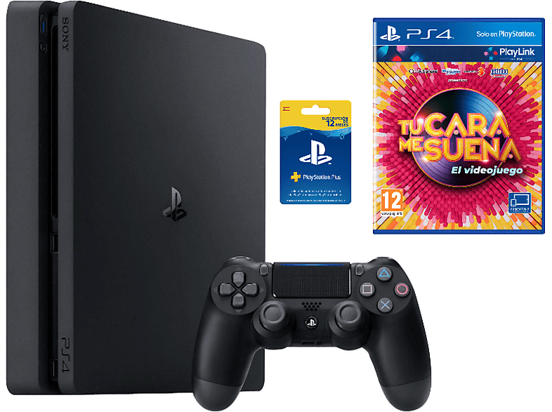 Consola | PS4 Slim de 1 TB + Tarjeta suscripción 12 meses + Tu cara me suena