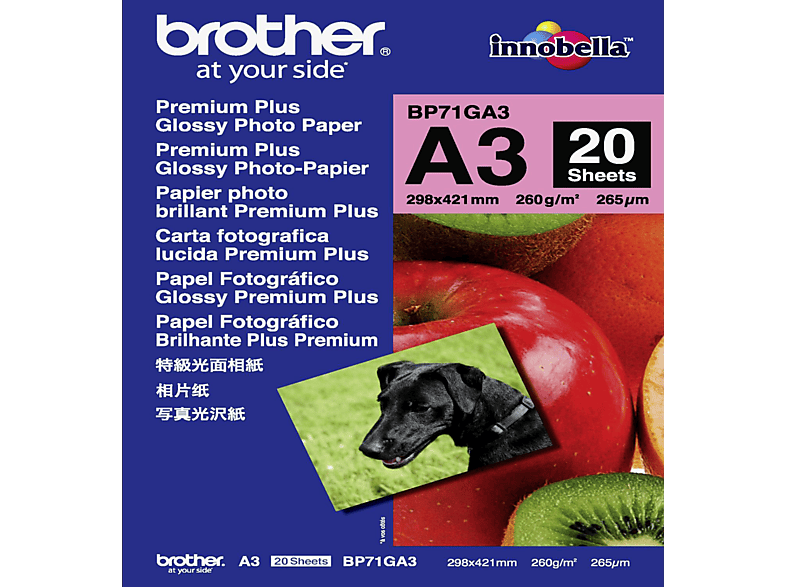 Brother Innobella Premium Plus BP71GA3 | Papel de fotografía satinado - A3 (297 x 420 mm) - 260