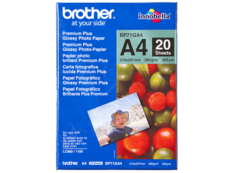 Brother Innobella Premium Plus BP71GA4 | Papel de fotografía satinado - A4 (210 x 297 mm) - 260