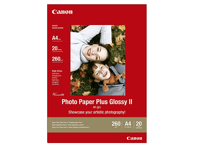 Canon Photo Paper Plus II PP-201 | Papel de fotografía satinado - A4 (210 x 297 mm) - 260 g/m2 -