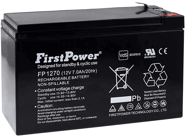 Baterías de Plomo | APC FirstPower Batería de GEL para SAI APC Back-UPS BH500INET 7Ah 12V 