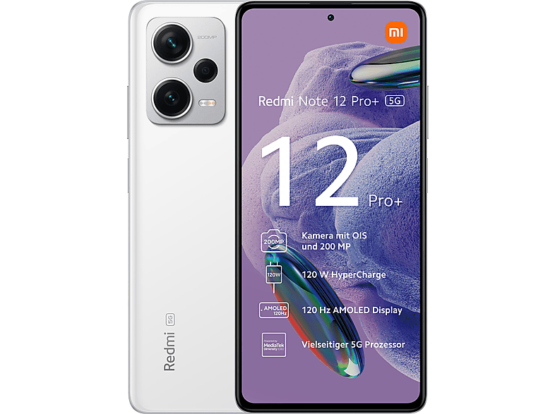 Móvil | XIAOMI Redmi Note 12 Pro+ 5G, Blanco Polar, 256 GB, 8 GB RAM, 6,67 