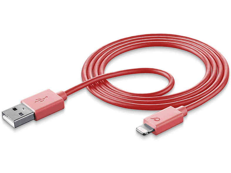 Cable USB | CellularLine 36916, Para Apple iPhone, Mac, iPad, Lightning, Rosa