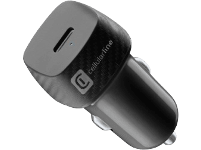 Cargador coche | CellularLine CBRUSBCPD20WK, 1 Puerto USB-C, 20 W, Universal, Negro