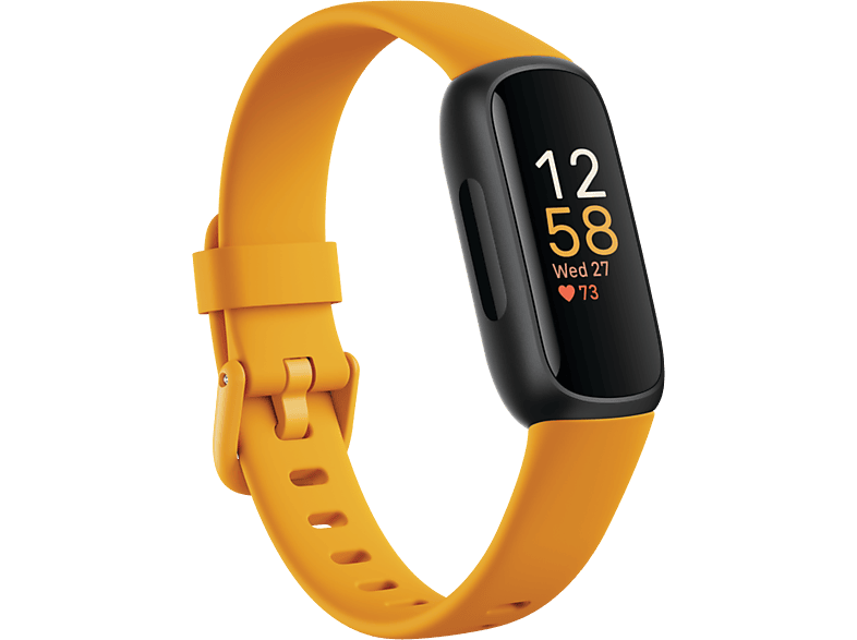 Pulsera de actividad | Fitbit Inspire 3, Frecuencia Cardíaca, Autonomía 10 días, Amarillo ocre/Negro