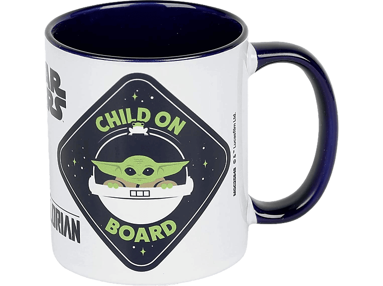 Taza | Sherwood The Mandalorian: Child on Board, Star Wars, 315 ml, Cerámica, Blanco