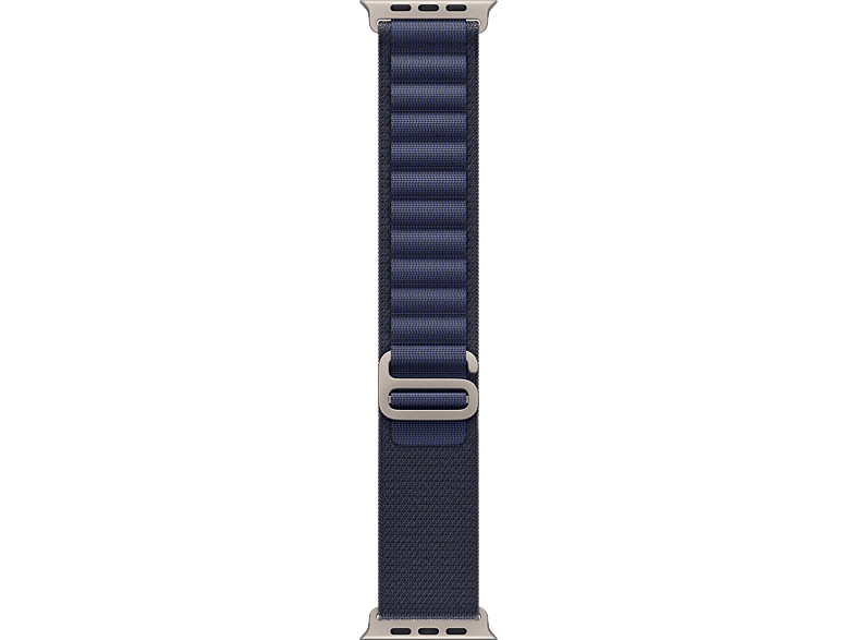 Apple Correa Alpine Loop, Azul marino, Para Apple Watch 49 mm, Acabados en Titanio Natural, Talla L 