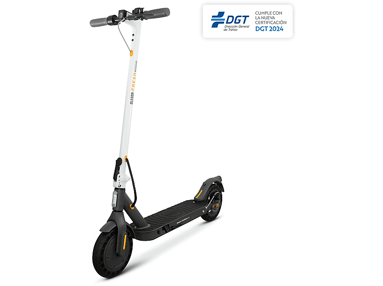 Patinete eléctrico | OLSSON FRESH ADVANCED homologado DGT 2024 38km autonomía, 500 W, 120 kg, 10000 mAh, 25 km/h, Blanco