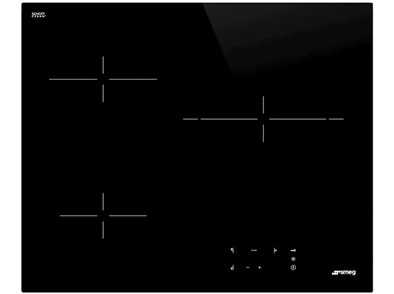 Placa de vitrocerámica | SMEG SE263TD1, 3 Fuegos zonas, 600 mm, Cristal Negro