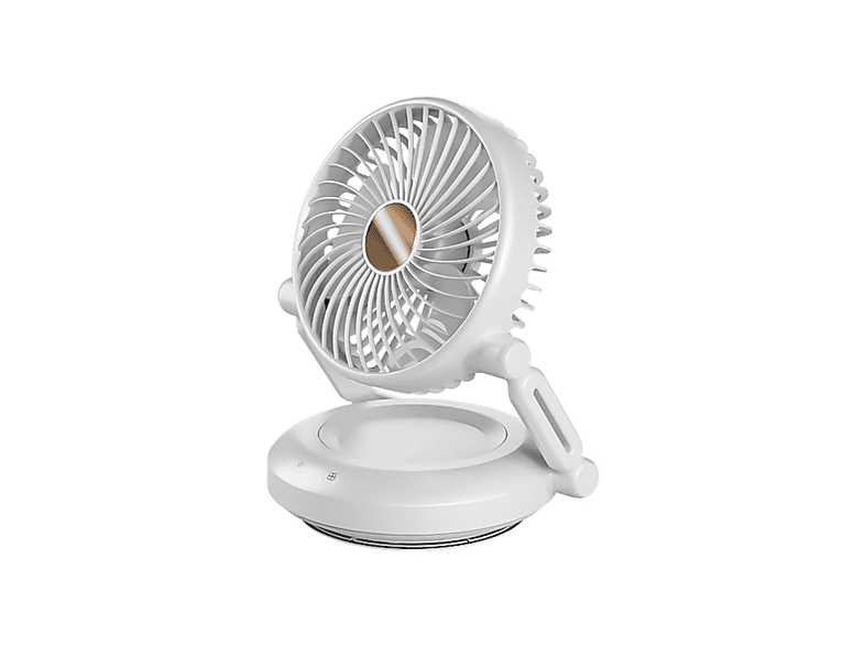 Ventilador de sobremesa | SYNTEK Ventilador Eléctrico Pequeño Ventilador Plegable Recargable Lámpara de Mesa, 3 niveles de velocidad velocidades, blanco 