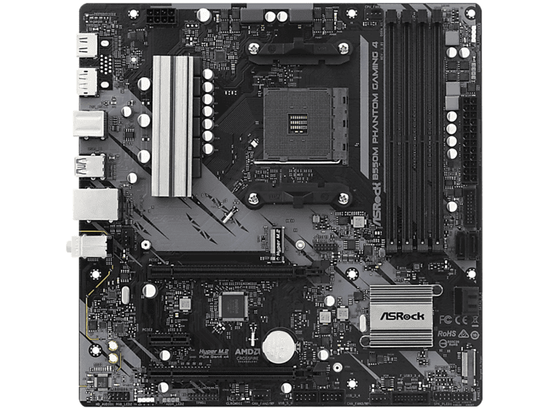 Placa base | Asrock B550M Phantom Gaming 4 AMD B550 Zócalo AM4 micro ATX ASROCK, micro ATX, AMD B550, Sockel AM4, Multicolor 