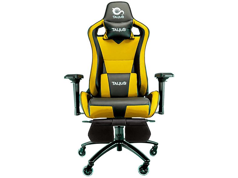 Silla gaming | TALIUS TAL-CAIMAN-YLW, Reposabrazos4D (ajustable en altura, anchura y profundidad, también se puede girar), 120,0 kg, Negro/Amarillo 