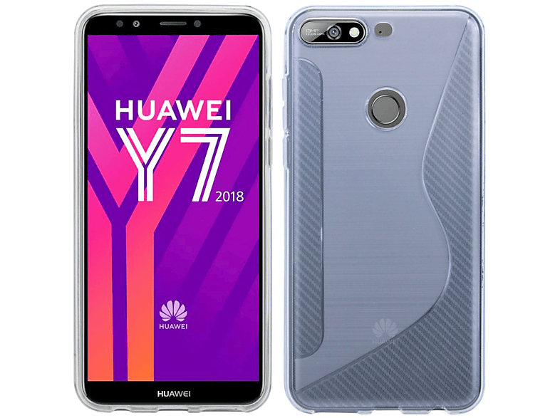 Funda para móvil | COFI Y7 Prime 2018, Compatible con Huawei Y7 Prime 2018, Transparente 