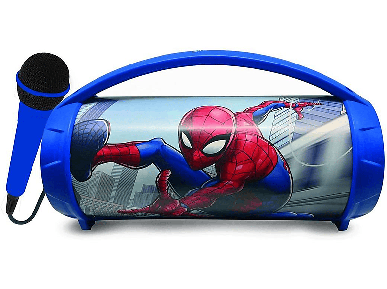 Juguete electrónico | LEXIBOOK Altavoz Spiderman de luz Bluetooth® Spider-Man con micrófono 