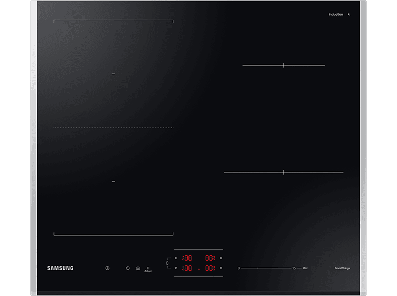 Placa de inducción | SAMSUNG NZ64B5046JK/U1, 2 zona(s) zonas, 590 mm, Negro