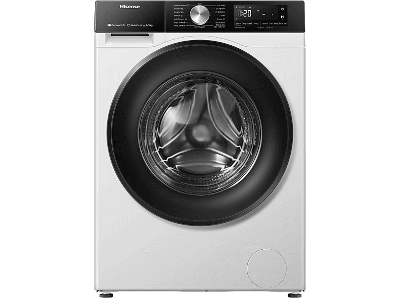 Lavadora carga frontal  Hisense WF3S1243BW3 12 kg 1400 rpm 19 programas A-20% WiFi Blanco