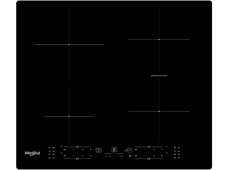 Placa inducción  Whirlpool WB B8360 NE 4 zona 21 cm 59 cm 6TH SENSE Connexion Zone Power Management Negro