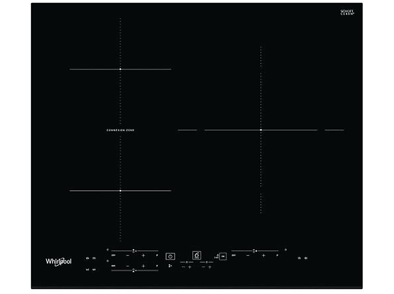 Placa de vitrocerámica  WHIRLPOOL WB B3760 BF 3 zonas 590 mm Negro